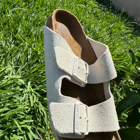 Birkenstock Arizona in White Leather Soft Footbed Size 39 US 8 - 8.5 - Picture 10 of 14